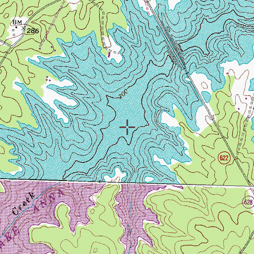 Topographic Map of David Creek, VA