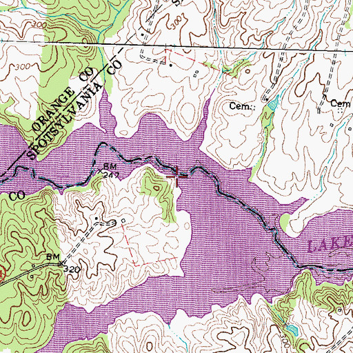 Topographic Map of Red House Point, VA