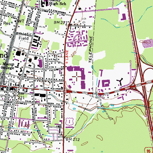 Topographic Map of Ashland-Hanover Shopping Center, VA