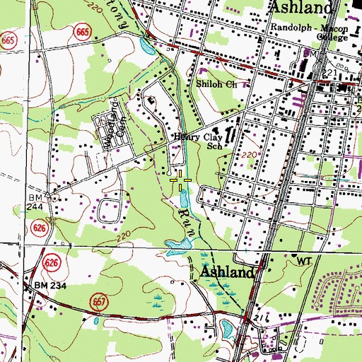 Topographic Map of DeJarnette Park, VA