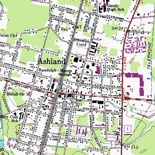 Topographic Map of McGraw-Page Library, VA
