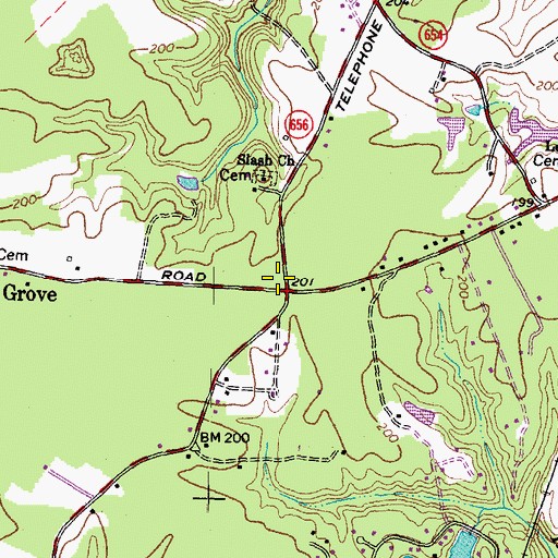 Topographic Map of Merry Oaks Church (historical), VA