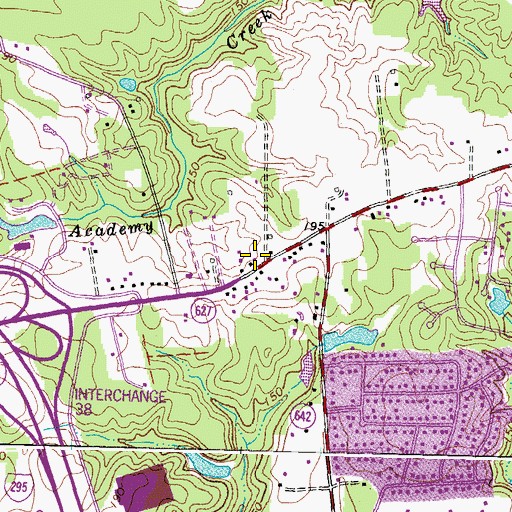 Topographic Map of Shady Grove Church (historical), VA