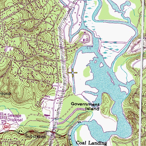 Topographic Map of Aquia Channel, VA