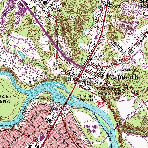 Topographic Map of Calvary Pentecostal Tabernacle, VA