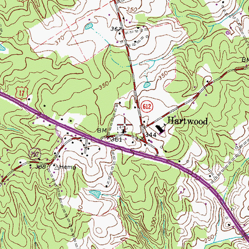Topographic Map of Hartwood Cemetery, VA