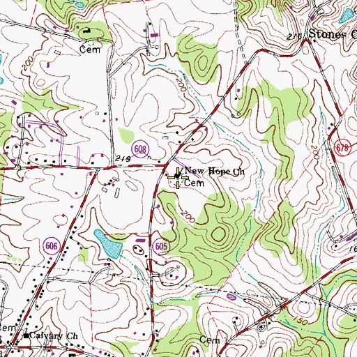 Topographic Map of New Hope United Methodist Church Cemetery, VA