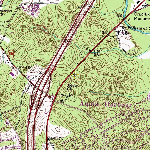 Topographic Map of Shiloh Baptist Church, VA