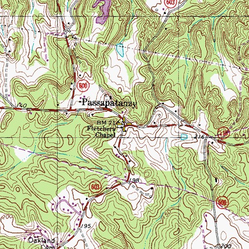 Topographic Map of Gayles, VA