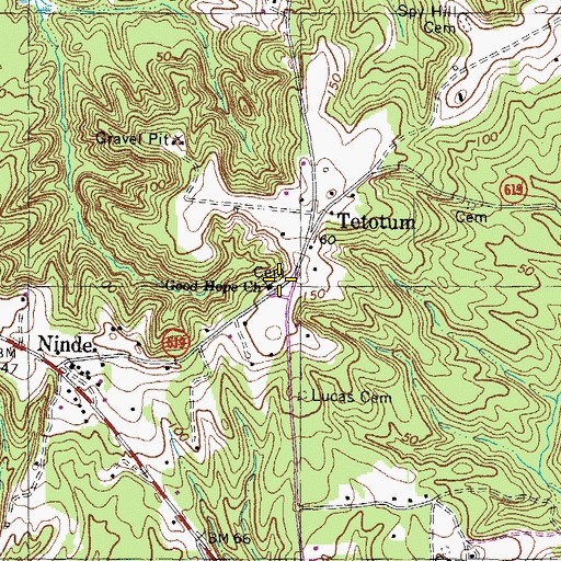 Topographic Map of Good Hope Baptist Church Cemetery, VA