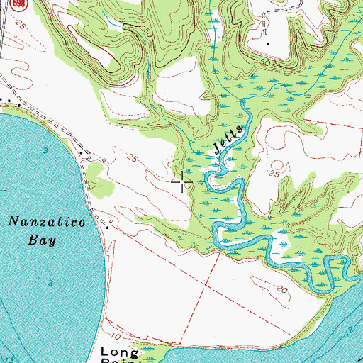 Topographic Map of Lands End Wildlife Management Area, VA