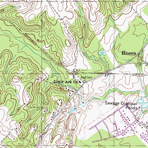 Topographic Map of Little Ark Baptist Church Cemetery, VA