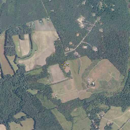 Aerial/Satellite Image of Montague Baptist Church Cemetery, VA