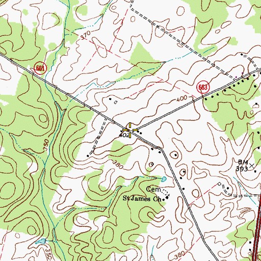 Topographic Map of Doddstown, VA