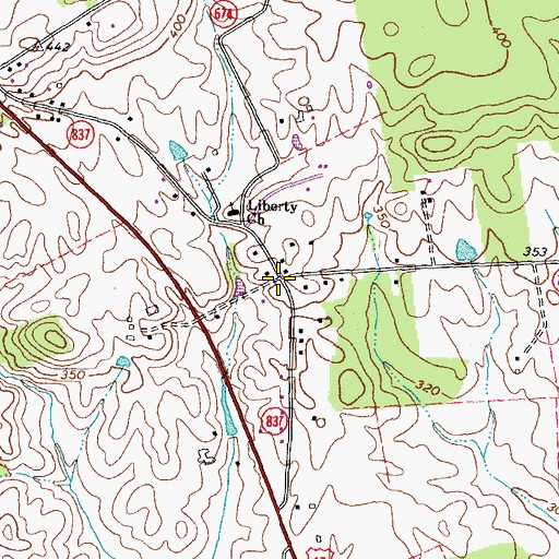 Topographic Map of Liberty, VA