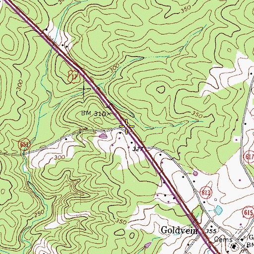 Topographic Map of Oders Corner, VA
