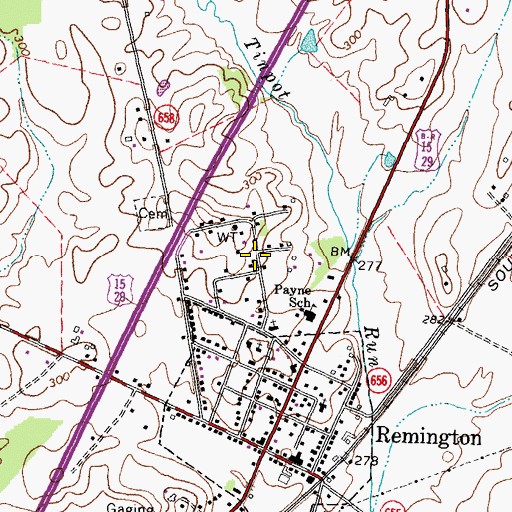 Topographic Map of Perrowville, VA