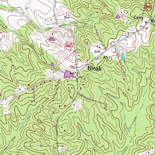 Topographic Map of Striblings Corner, VA
