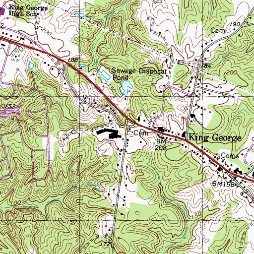 Topographic Map of Saint Anthonys Catholic Church, VA