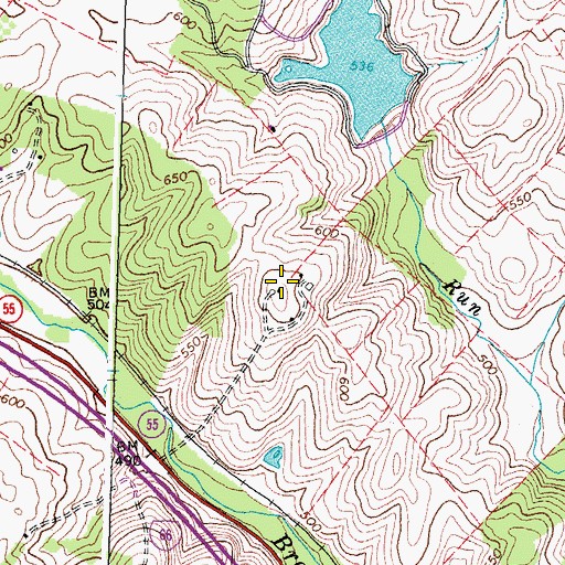 Topographic Map of Avenel, VA
