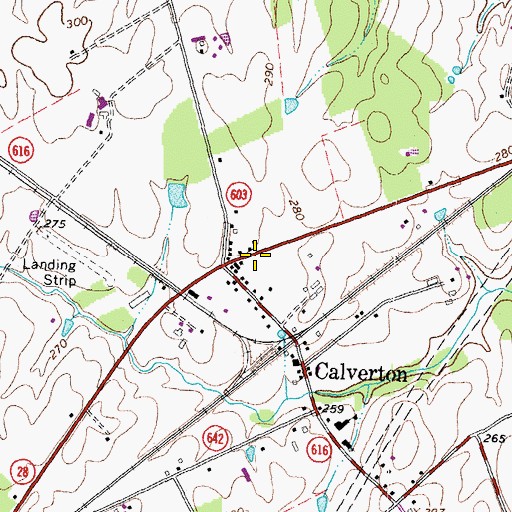 Topographic Map of Calverton Post Office, VA
