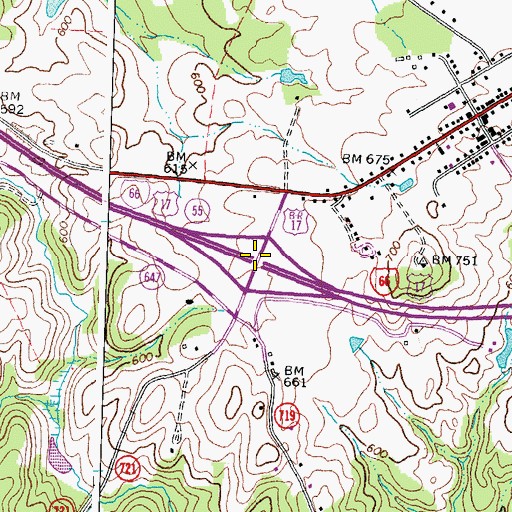 Topographic Map of Interchange 27, VA