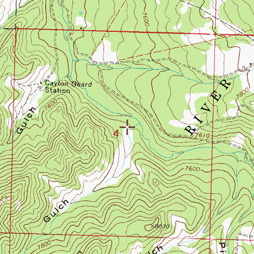 Topographic Map of Groundhog Gulch, CO