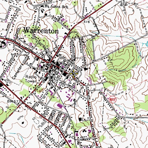 Topographic Map of Living Faith Presbyterian Church, VA