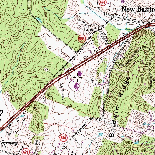 Topographic Map of New Baltimore Industrial Park, VA