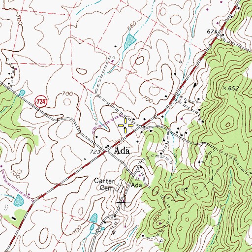 Topographic Map of Saint Andrew Episcopal Church, VA