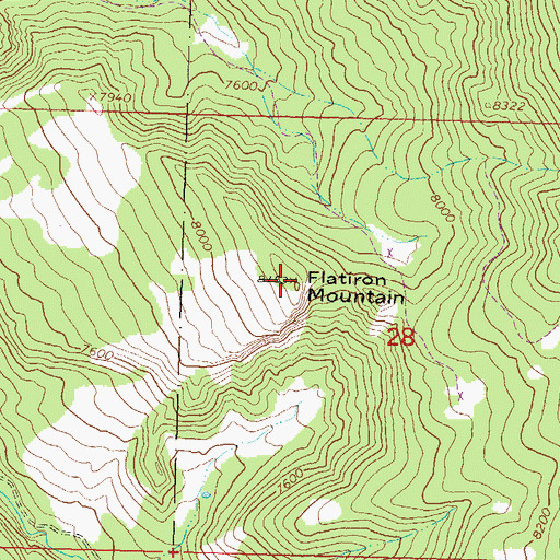 Topographic Map of Flatiron Mountain, CO