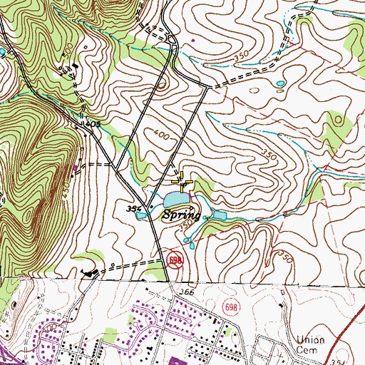 Topographic Map of Denning Springs Nature Center, VA