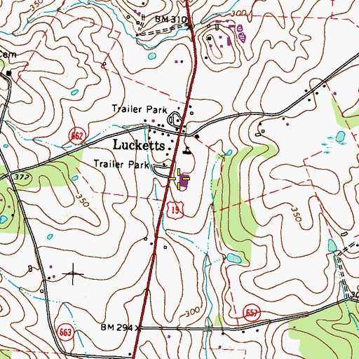 Topographic Map of Lucketts Elementary School, VA