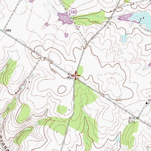 Topographic Map of Willisville Crossroads, VA