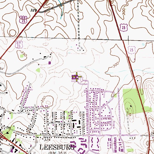 Topographic Map of Leesburg Elementary School, VA