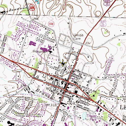 Topographic Map of Leesburg High School (historical), VA
