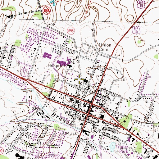 Topographic Map of Old Stone Church Methodist Cemetery, VA