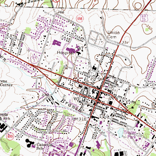 Topographic Map of Thomas Balch Library, VA