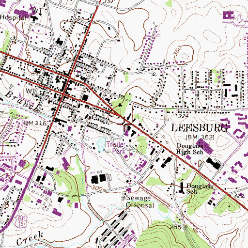 Topographic Map of Toll House Shopping Center, VA