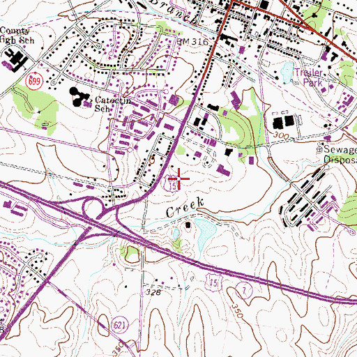 Topographic Map of Waverly Business Park, VA
