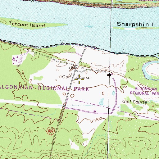 Topographic Map of Algonkian Regional Park, VA