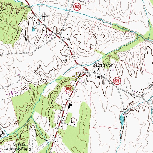 Topographic Map of Arcola Post Office, VA