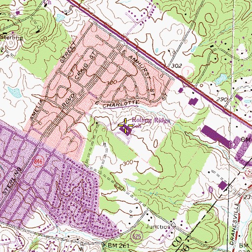 Topographic Map of Rolling Ridge Elementary School, VA