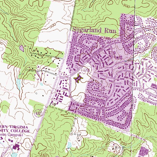 Topographic Map of Sugarland Elementary School, VA