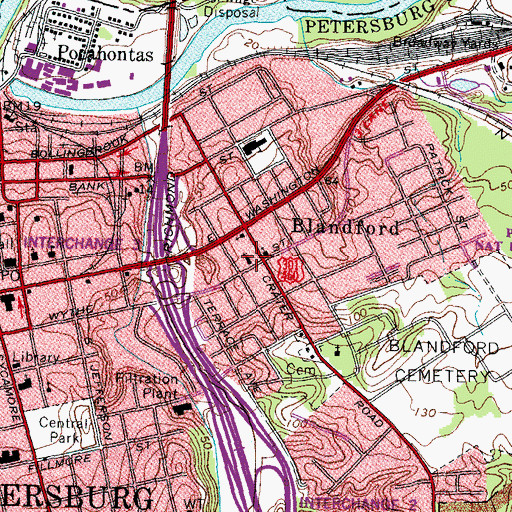 Topographic Map of Bethany Baptist Church, VA