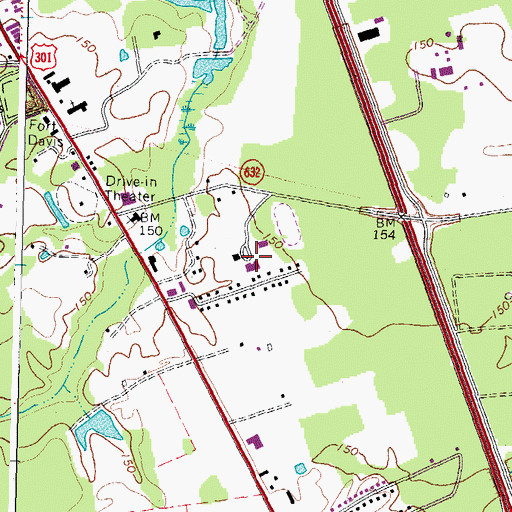 Topographic Map of Bollingbrook School, VA