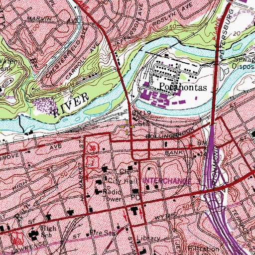 Topographic Map of City Market, VA