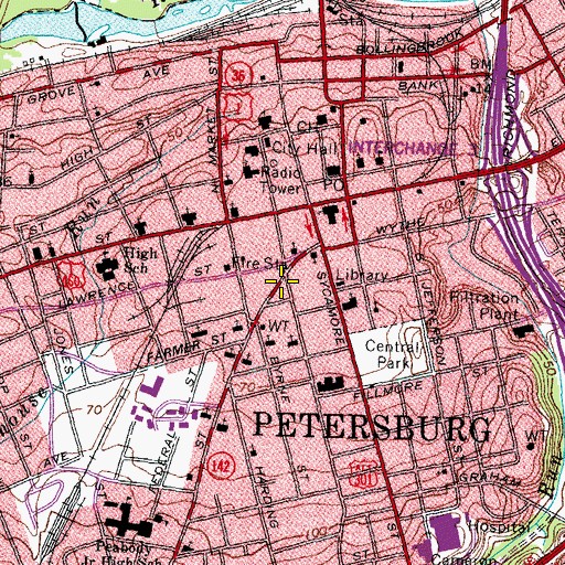 Topographic Map of Municipal Market, VA
