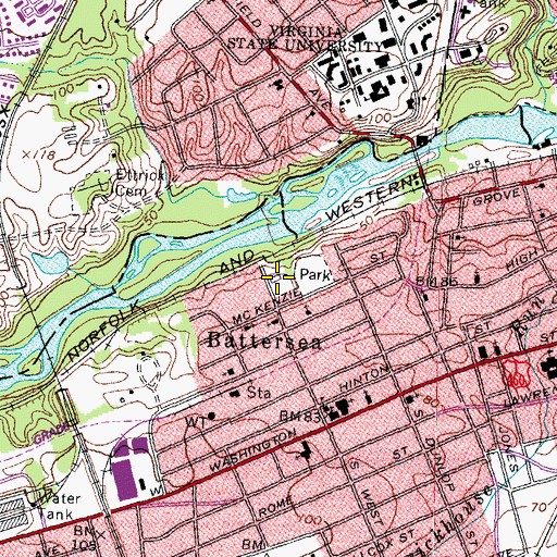 Topographic Map of Prides Tavern (historical), VA