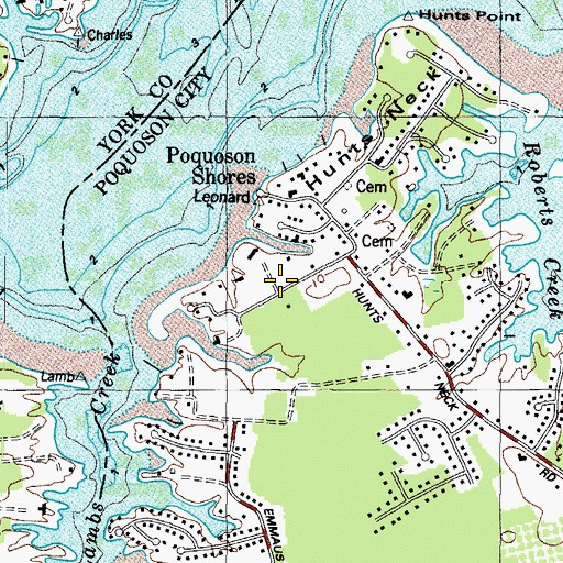 Topographic Map of Poquoson River Estates, VA